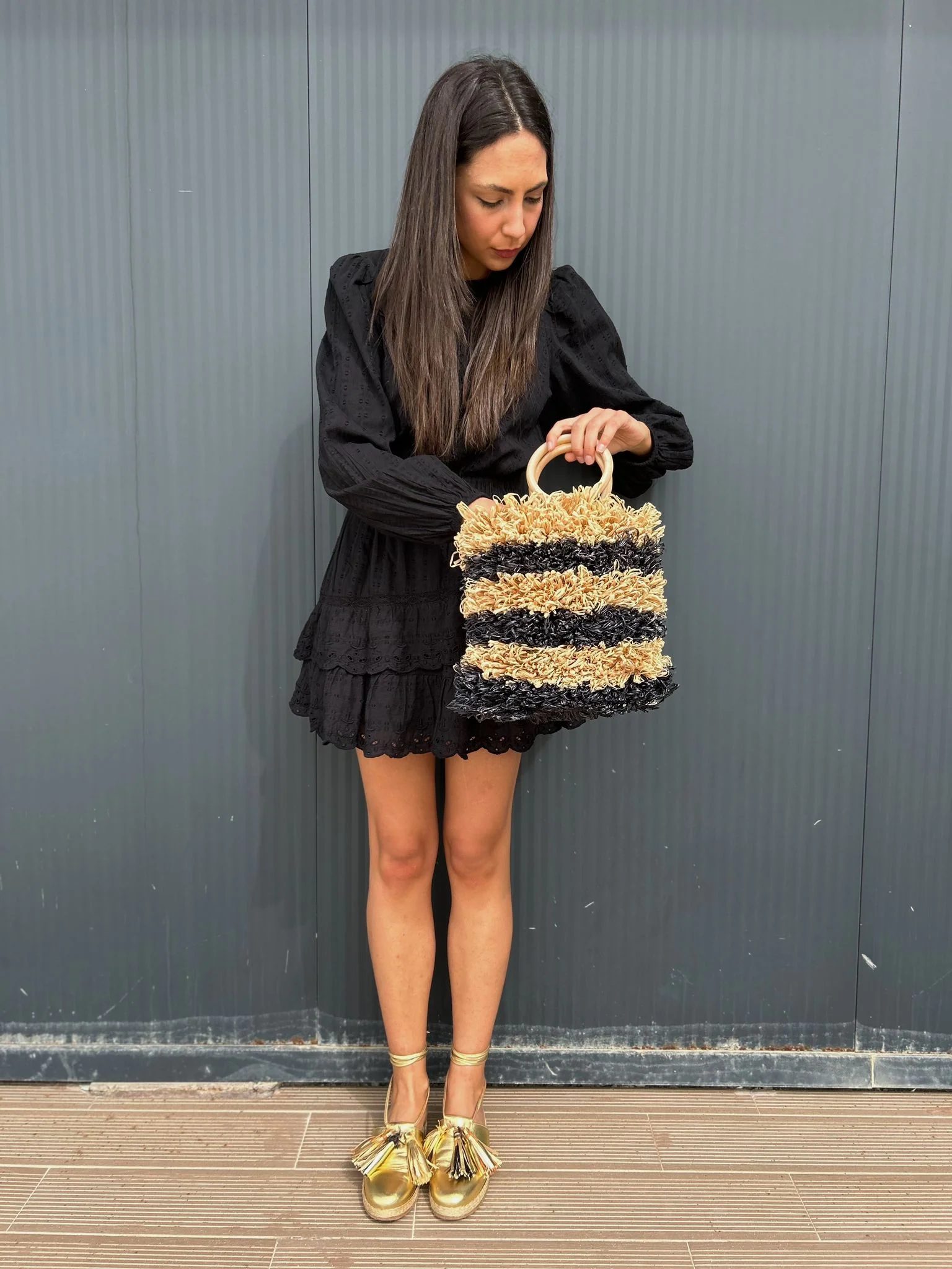 Entrudo | Pouch Baçal Raffia two-tone natural - Image 7