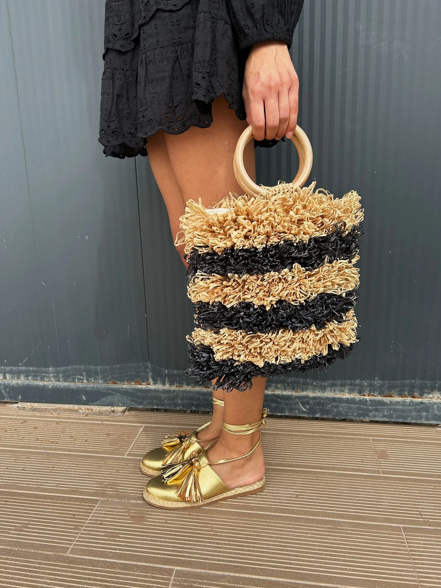 Entrudo | Pouch Baçal Raffia two-tone natural - Image 8