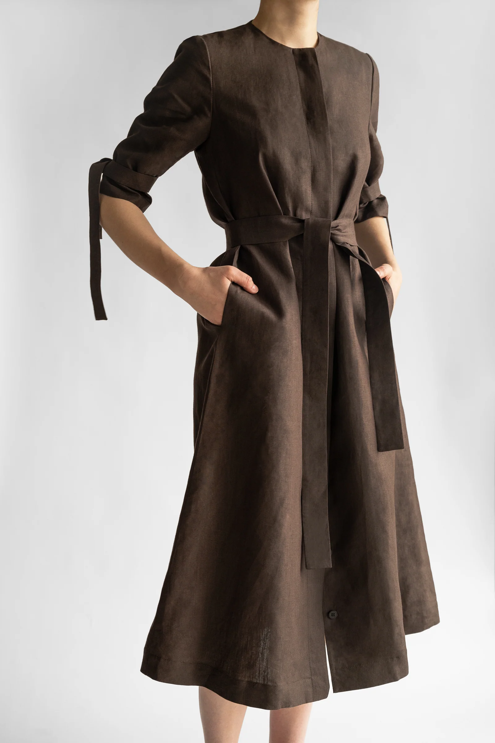 PBG studio | Belted Linen Midi dress - Image 43
