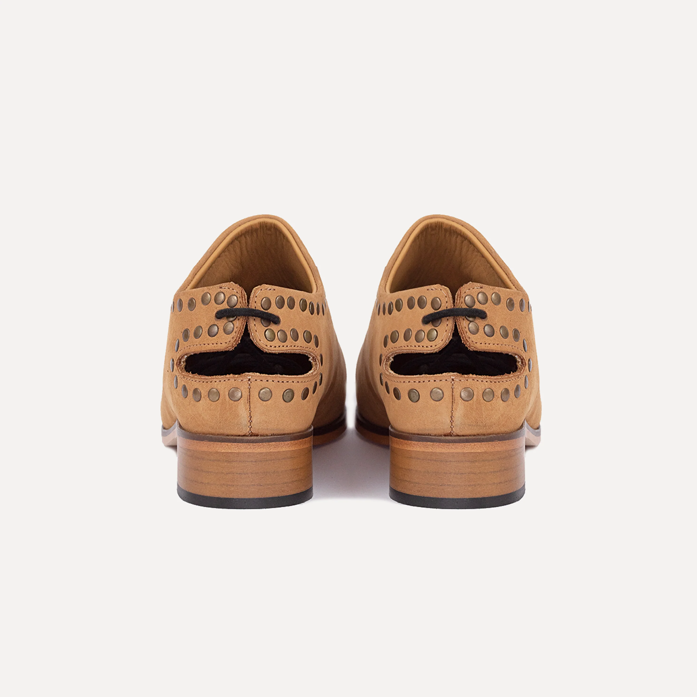 Entrudo | Careto Flat shoes with lace camel - Image 4