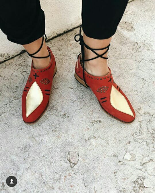 Entrudo | Careto Flat shoes with lace red - Image 5