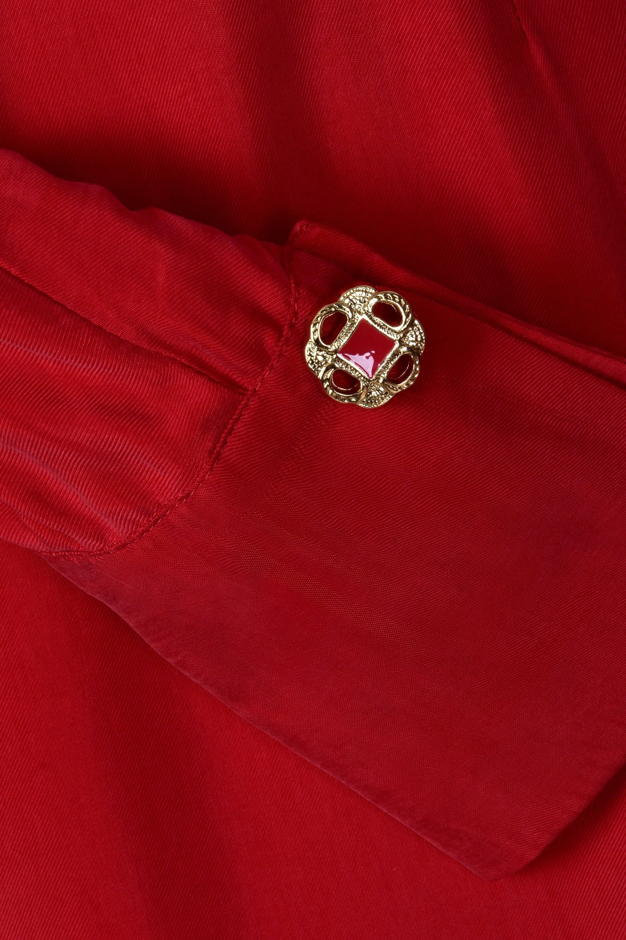 Sarvin | Shay Red Long Sleeve Backless Dress - Image 5