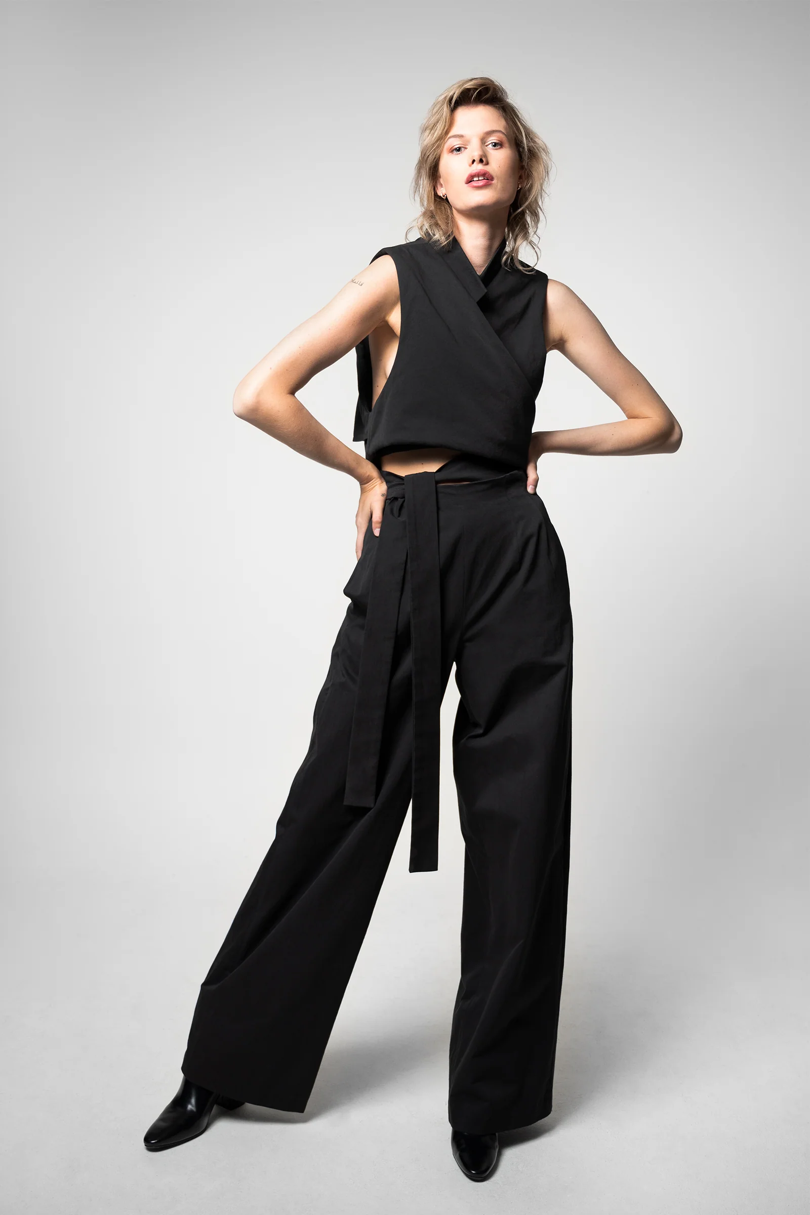 PBG studio | Wide Leg Cotton Trousers - Image 3